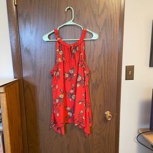 TORRID Red Floral Halter Floral Sleeveless Top/ SIZE 1